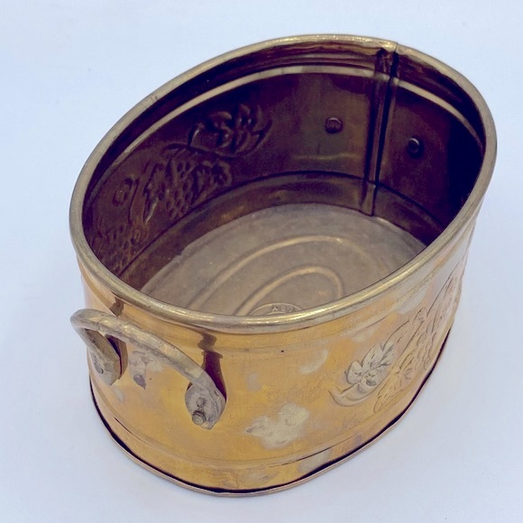 Vintage Hosley International Solid Brass Oval Decorative Bowl With Handles - Picture 3 of 6